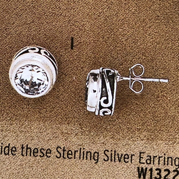 Silpada Sterling Silver CZ Harlequin Post Earrings - Picture 5 of 16